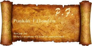 Puskás Filoméla névjegykártya